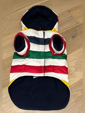 Rare Collectable - Hudson’s Bay HBC Iconic Stripe Dog Puffer - Like New - Size M